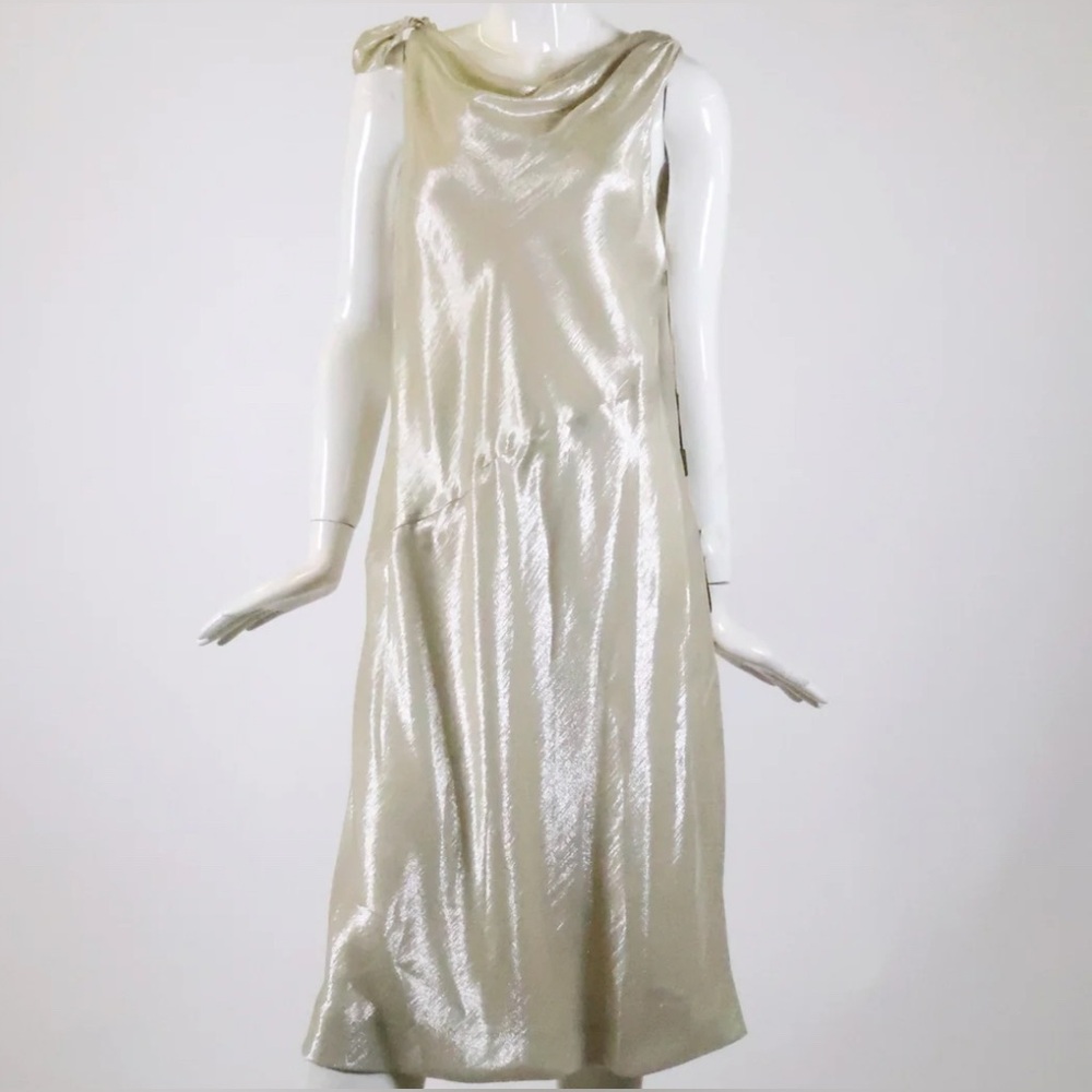NWT Elegant Giorgio Armani Champagne Sleeveless Dress